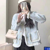 Autumn And Winter 2025 New Round-Neck Long-Sleeved Small Fragrant Wind Casual Coat Women's Large Size Coat
