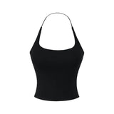 Pure Hot Girl Hanging Neck With Chest Cushion Small Vest Temperament Outside Swing Long Sleeve Hood T-Shirt Hottie Two Sets Of Women