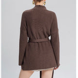 Knitted Cardigan Jacket Women 2025 Autumn And Winter New Lazy Style Loose Feeling Loose Long-Sleeved Sweater