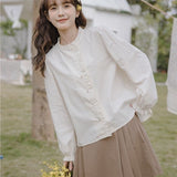 The Beginning Of The School Season Shirt Women's Spring And Autumn Design Sense Of Small Loose Shirt Small Shirt College Style Thin