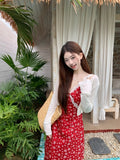 Lace Spliced Flower Sling Dress Women 2026 Spring New Temperament Slim Thin Small Long Skirt Tide