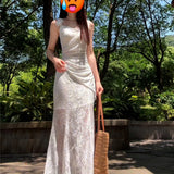 French Temperament Feel White Lace Sling Dress Women's Summer 2025 New Body-Repaired And Left