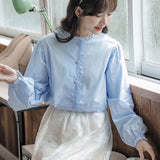 The Beginning Of The School Season Shirt Women's Spring And Autumn Design Sense Of Small Loose Shirt Small Shirt College Style Thin
