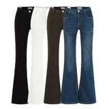 Spice Girls Waist Hips Than Cowboy Micro-Speaker Trousers Women Autumn Fake Crotch High Waists Thin High Horns