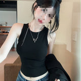 Shangkong Beauty Back Lace Sling Vest Female Feeling Hottie Wearing Sleeveless Bottom Dew Umbilong Coat Wear