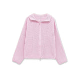 Spring New Striped Double Zipper Knitted Shirt Jacket