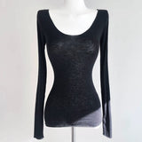 Autumn Dress New Round-Neck Temperament Slim Slim Slim Top Han Jersey Long Sleeve Tight Bottom Shirt T-Shirt Girl
