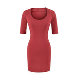 Korean Pure Temperament U-Neck Dress Dress Women Summer Tight Elasticity Skinny Hot Girl With Short Skirt