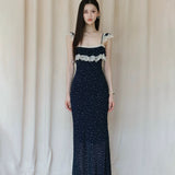 2026 Summer Wearing French Lace Splicing Broken Flowers Hanging Dress Seaside Holiday Style Dress