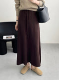 Autumn And Winter Keep Warm Comfortable Knitted Half-Dress Woman 2025 New Korean Version Of High-Rise Thin Medium-Long Skirt Half Skirt
