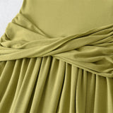 French Temperament Kinesiky Mid-Sleeve Dress Women Summer Waist Splicing Design Pure Luster Collar Ribbon Long Skirt