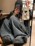 Autumn/Winter 2025 New Lazy Wind High Sense Of Loose Soft Glutinous Sweater Coat Wide Leg Pants Knitted Two Sets Of Women