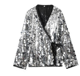 Autumn New Women's Shirt Fashion Solid Color Beads And Uniform V-Neck 3736240
