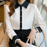 2025 New Shirt Women Spring And Autumn Chic Temperament Long-Sleeved Shirt Women Design Sense Of Small French Shirt Women