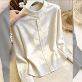 French Temperament Long-Sleeved Shirt Women 2026 Autumn New Fashion Thin Casual Style Shirt Top