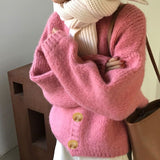 Autumn Dress 2025 New Knitwear Yellow Cardigan Sweater Women Loose Outer Wear Gentle Wind Coat Women