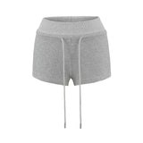 Spice Girl Drawstring High Waist Knitted Casual Pants Women's Summer New Sexy Slimming Packed Hot Pants