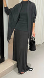 Women's Three-Piece Hepburn Style Tuxedo Knitted Shawl Half-Dress Early Autumn Knitting Set
