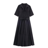 BSK&TRAF Women's Clothing In The Fall Of 2025 New Commuting Style Elegant Fender Flute Dress 2640325