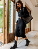 Autumn And Winter New High-End Half-Zip Knitted Dress Women Loose Thin Long Temperament Sweater Dress