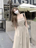 Spice Girls Folded Corset Dress Women's Fashion Temperament A-Character Skirt Waist Thin