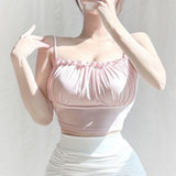 Pure Babes Ear Bra Bra Brae Sling Vest Women Summer With Chest Pads Short Repair Inside The Bottom Top
