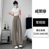 Apricot Yamamoto Broad Leg Trousers Women 2025 Summer New Gentle Wind High-Waist Loose Display Thin Lazy Casual Pants