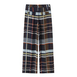 New Fall Plaid Pocket Shirt 8380033 Trousers 8370033 Set