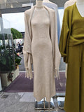 French Temperament Lazy Knitting Two Sets Of Women's Autumn And Winter New Loose Cassette Shawl Vest Vest Dress Suit
