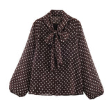 Spring New Wave Point Printing Neckline With Shirt 2075103107