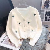 Knitted Cardigan Sweater Coat Women's Spring Spring Wear New Explosive European Loose V-Neck Top