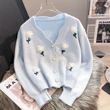 Knitted Cardigan Sweater Coat Women's Spring Spring Wear New Explosive European Loose V-Neck Top