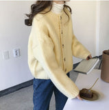 Autumn Dress 2025 New Knitwear Yellow Cardigan Sweater Women Loose Outer Wear Gentle Wind Coat Women