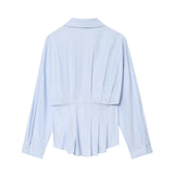 New Simple And Solid Color Folding Silk Shirt 2110534