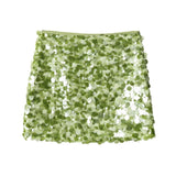 BSK&TRAF Women's Spring 2026 New French Squin Design A-Character High Waist Miniskirt 3920251