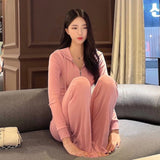 Set Small Coat T-Shirt Zipper Long-Sleeved Woman + Tight Belt Trousers Casual Set Trousers Korean New