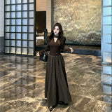 Hepburn Wind Sister Half-Dress Dress Suit Early Spring Cold Noble Feeling Thousands Of Gold Wear Lightly Familiar Beauty Two Sets