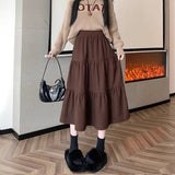 Vintage Cake Half-Dress Women 2026 Spring And Autumn New High-Waist Thin Splicing A Word Long Skirt Small