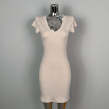 8 Color Optional] V-Neck U-Neck Short-Sleeved Dress Tight Body Thin-Handed-Butled To Show Body Pure Desire Short Skirt