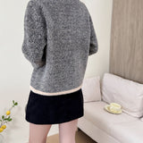 High-End Design Sense Casual Loose Small Fragrant Coat Female Fashion Temperament Round Collar Short Coat Tide