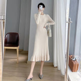 Early Autumn Fishtail Knitting Dress Women Over The Knee Long Bottom Of The Bottom Of The Winter With A Sweater Dress With A Coat