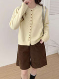 Autumn And Winter New Small Fragrant Wind Collar Showing Thin Soft Long Sleeve Top Casual Set Loose Multi-Buckle Knitting Top Tide