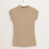 Sleeveless Half-High Territorial Sea Snail Vest Women Tightness High Elastic Body Thin Body Breathable Small High Collar Korean Version