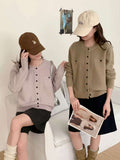 Autumn Knitted Top Casual Slimming Single Row Multi-Buckle Fashion Fake Pocket Knitted Long-Sleeved Shirt Woman
