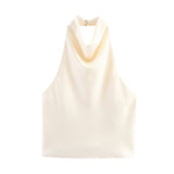 2025 Summer New Silk Hysm Texture Hanging Neck Dress 3203317 Vatry Dress 3210317