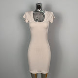 8 Color Optional] V-Neck U-Neck Short-Sleeved Dress Tight Body Thin-Handed-Butled To Show Body Pure Desire Short Skirt