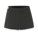 Pure Lust Style Lace Splicing Wave Half-Dress Woman Summer Anti-Walking Light Thin Fake Two Temperament Ass Short Skirt
