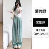 Apricot Yamamoto Broad Leg Trousers Women 2025 Summer New Gentle Wind High-Waist Loose Display Thin Lazy Casual Pants
