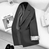 High-Level Design Sense Gray Suit Jacket Women's Spring And Autumn New National Style Printing Casual Temperament Suit