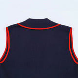 Spring New Double Buckle Double Lint Double Lint Color Trim Vest 4192081401